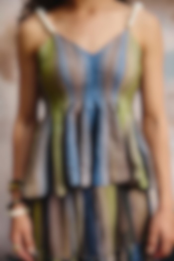 Multi-Colored Cotton Pleated Top by ZiP by Payal & Zinal at Pernia's Pop Up Shop