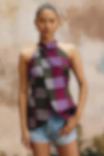 Multi-Colored Brasso Sleeveless Halter Top by ZiP by Payal & Zinal at Pernia's Pop Up Shop