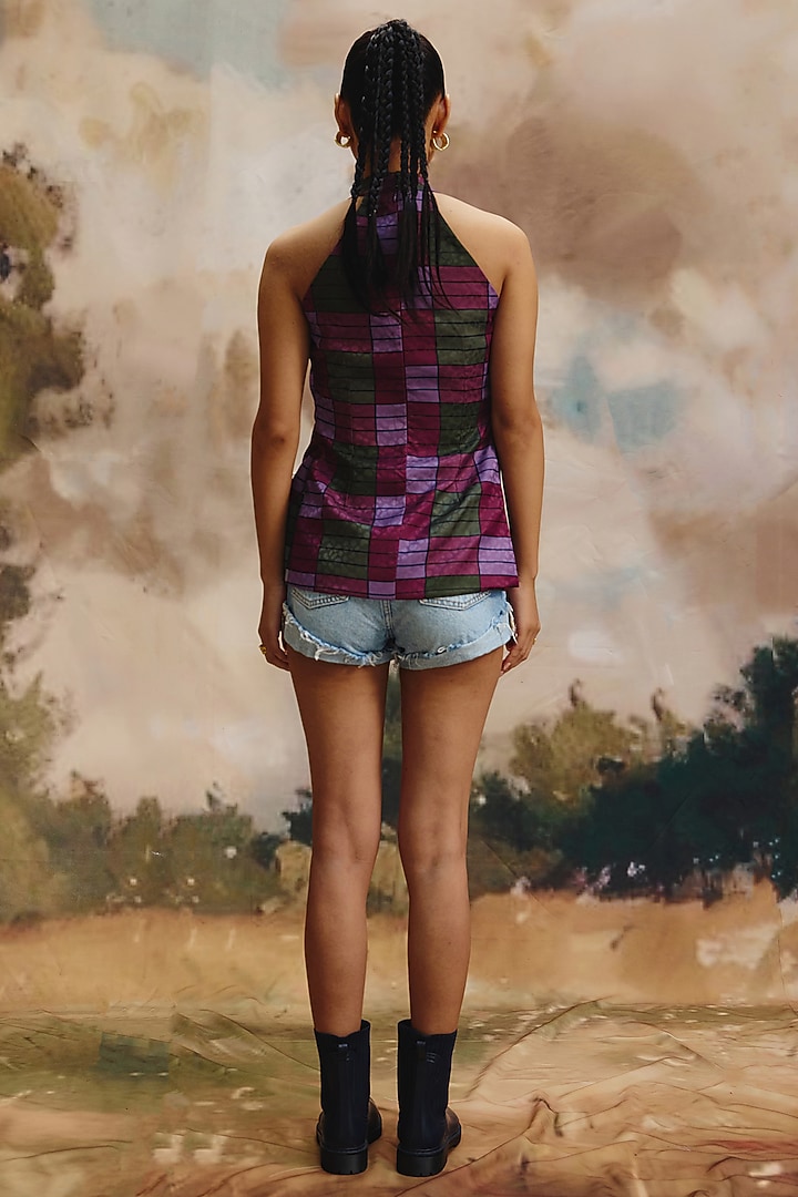 Multi-Colored Brasso Sleeveless Halter Top by ZiP by Payal & Zinal at Pernia's Pop Up Shop