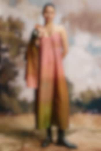 Multi-Colored Georgette Tiered Midi Summer Dress With Shirt by ZiP by Payal & Zinal at Pernia's Pop Up Shop