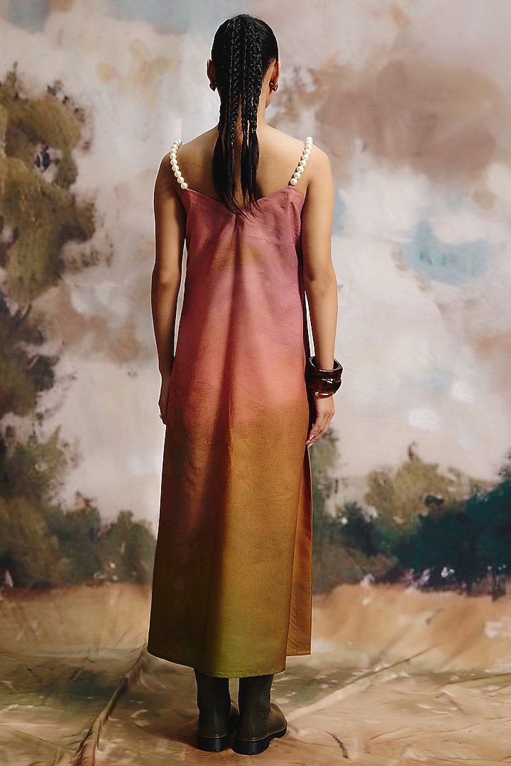 Multi-Colored Georgette Tiered Midi Summer Dress With Shirt by ZiP by Payal & Zinal at Pernia's Pop Up Shop