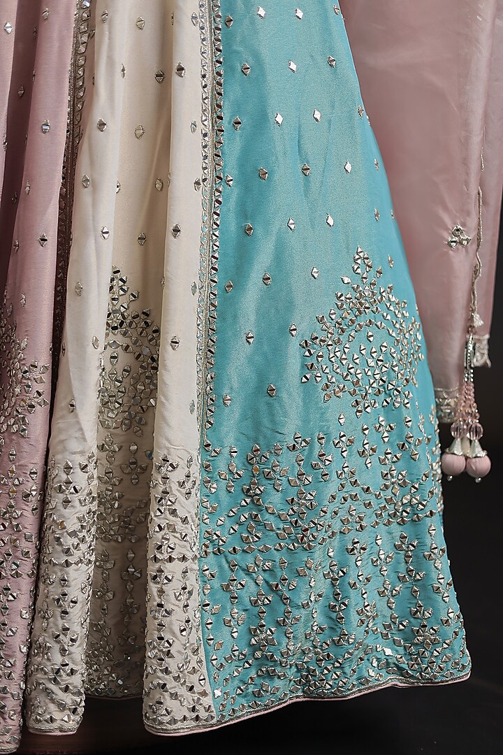 Multi-Colored Silk Mirror Embroidered Wedding Lehenga Set by Zari Jaipur at Pernia's Pop Up Shop