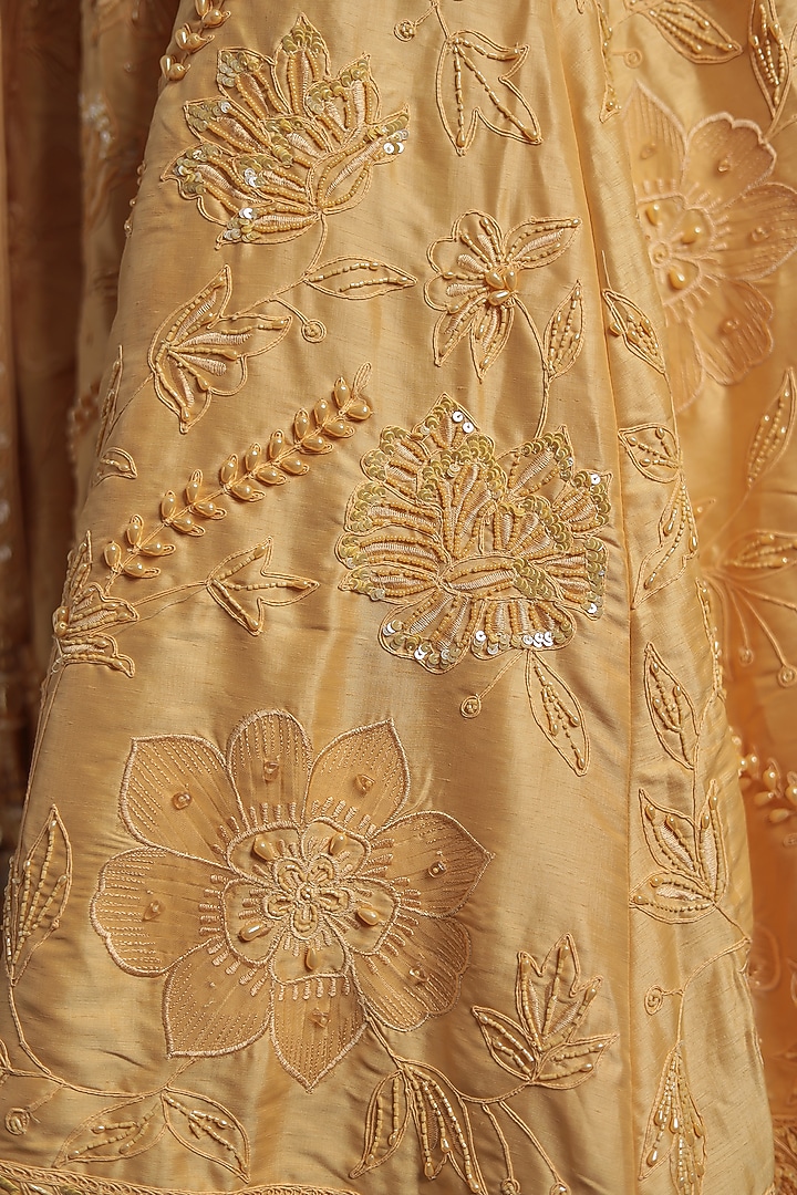 Yellow Silk Embellished Bridal Lehenga Set by Zari Jaipur at Pernia's Pop Up Shop
