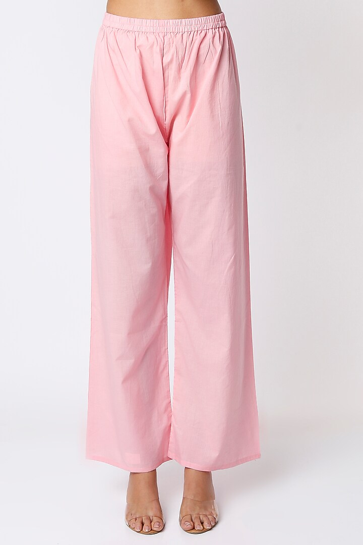 Peach Pure Chanderi Kurta Set by Zari Jaipur at Pernia's Pop Up Shop