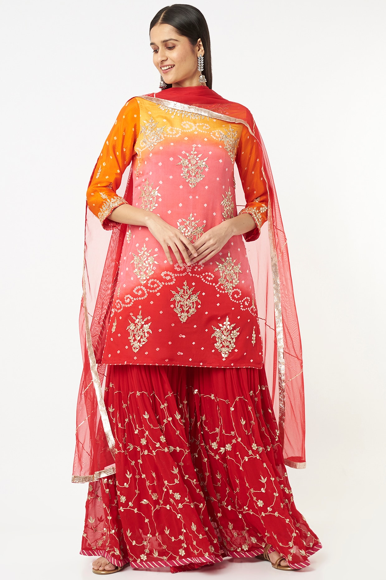 Gota Patti Cotton Pakistani Suit in Maroon : KTN631