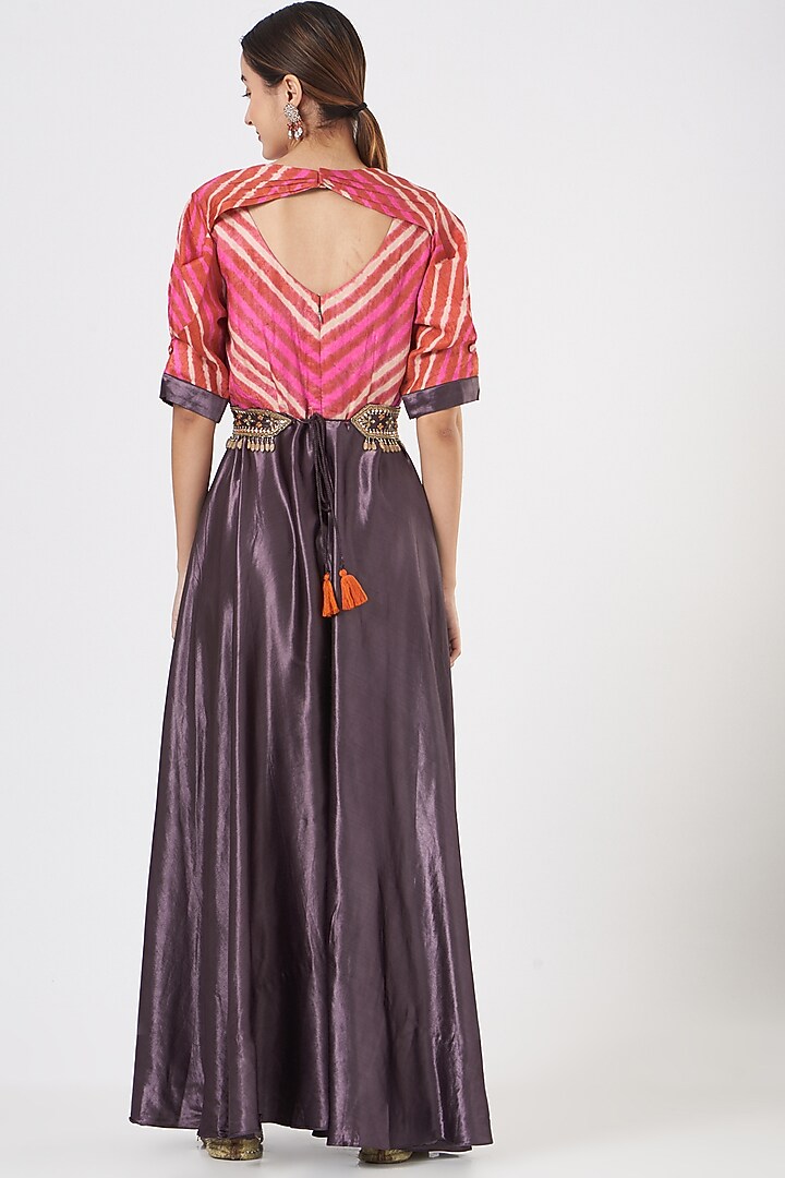 Fuchsia Embroidered Jumpsuit by Zari Jaipur at Pernia's Pop Up Shop