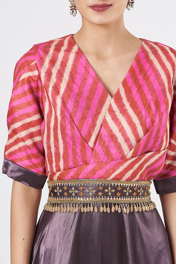 Fuchsia Embroidered Jumpsuit by Zari Jaipur at Pernia's Pop Up Shop