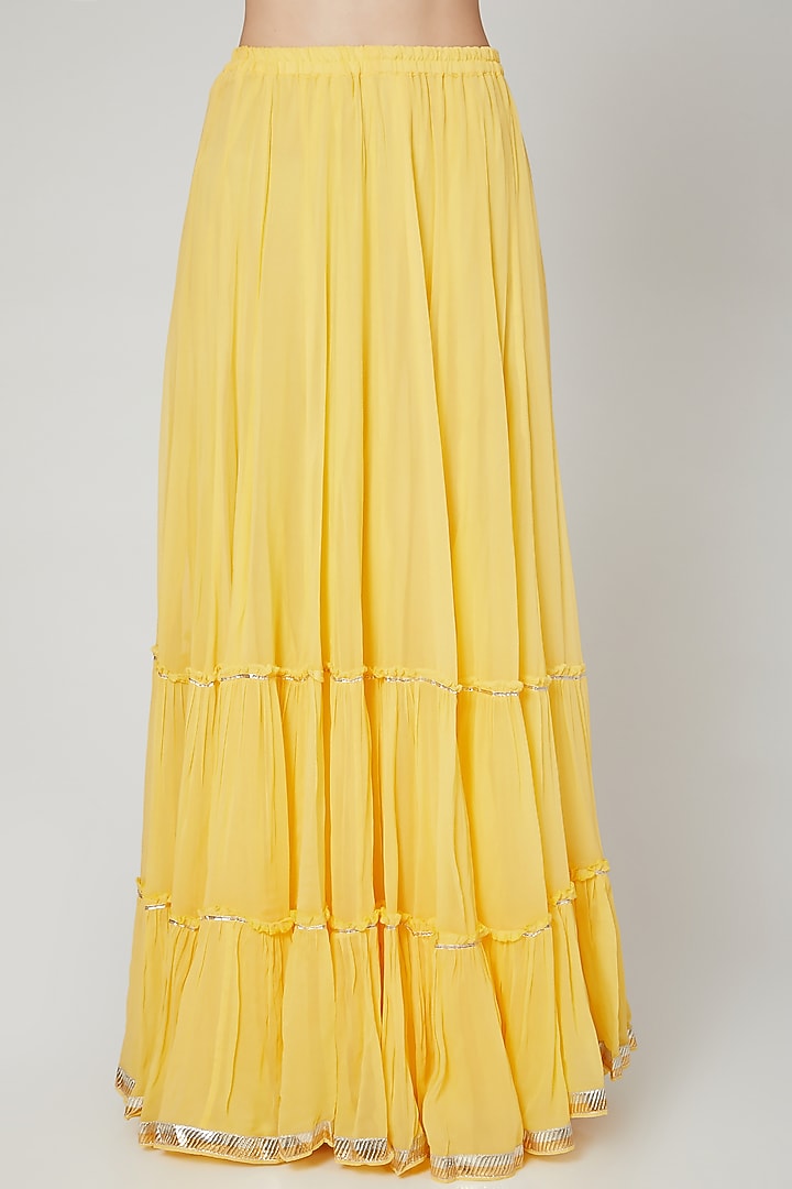 Yellow Embroidered Lehenga Set by Zari Jaipur at Pernia's Pop Up Shop