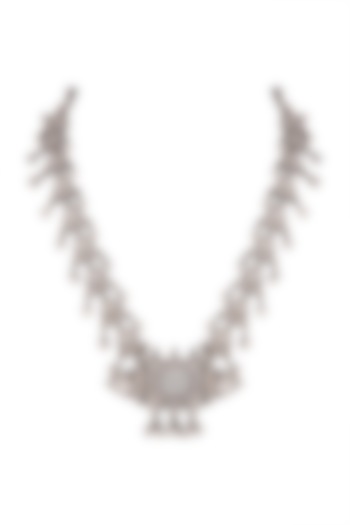 Oxidised Silver Finish Necklace Set by Zerokaata Jewellery