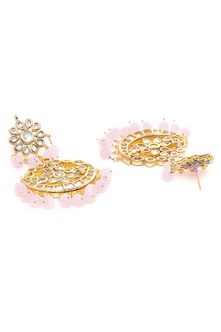 Gold Finish Bead Chandbali Earrings by Zerokaata Jewellery at Pernia's Pop Up Shop