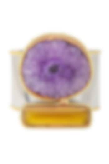 Silver Finish Purple Solar Quartz Bracelet by Zerokaata Jewellery