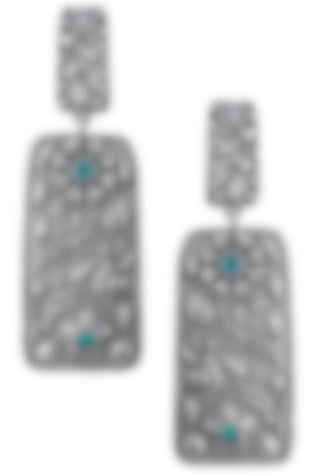 Silver plated geometric earrings by Zerokaata Jewellery