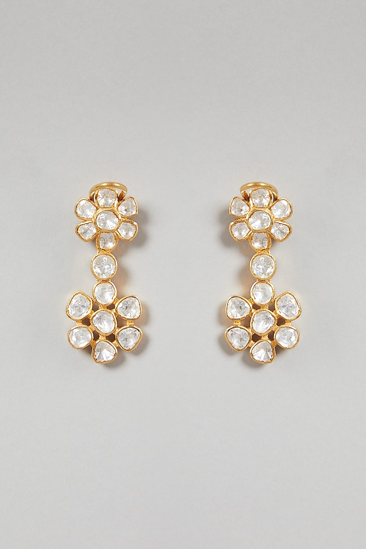 Gold Plated Earrings In Sterling Silver by Zeeya Luxury Jewellery at Pernia's Pop Up Shop