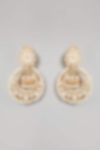 Gold Plated Moissanite Polki Earrings In Sterling Silver by Zeeya Luxury Jewellery