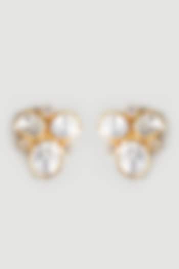 Gold Finish Earrings In Sterling Silver by Zeeya Luxury Jewellery