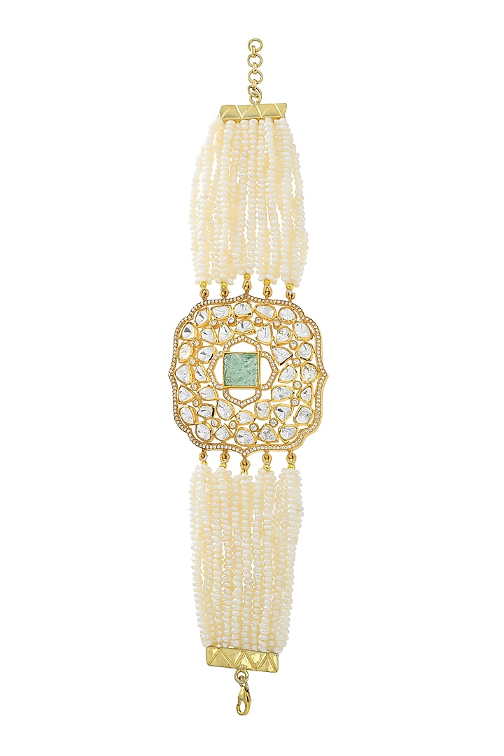 Gold Plated Handcrafted Bracelet In Sterling Silver by Zeeya Luxury Jewellery