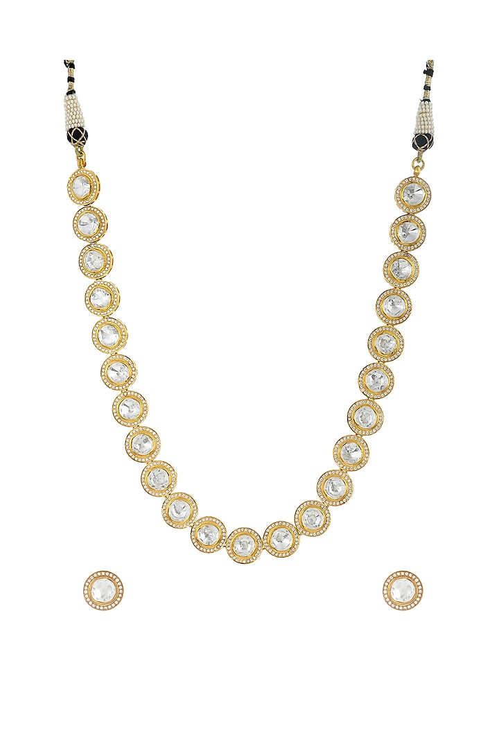 Gold Plated Handcrafted Necklace Set In Sterling Silver by Zeeya Luxury Jewellery