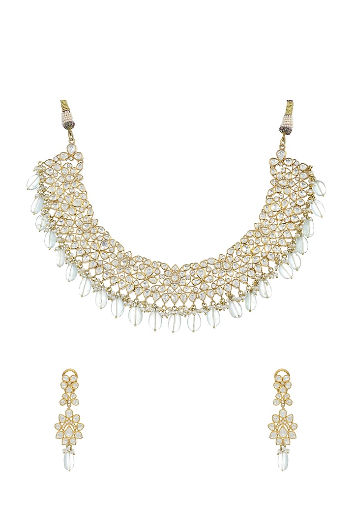 Gold Plated Necklace Set In Sterling Silver by Zeeya Luxury Jewellery