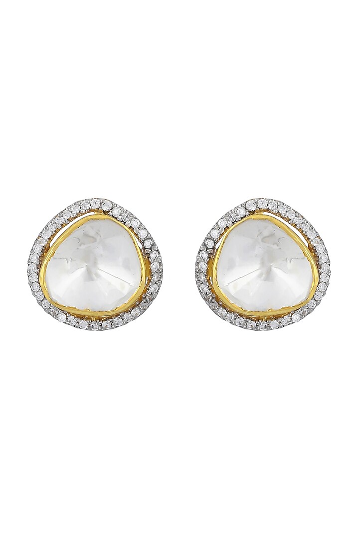 Gold Plated Handcrafted Earrings In Sterling Silver by Zeeya Luxury Jewellery