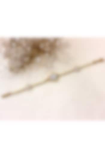 Gold Plated Moissanite Polki & Semi-Precious Stone Bracelet In Sterling Silver by Zeeya Luxury Jewellery at Pernia's Pop Up Shop