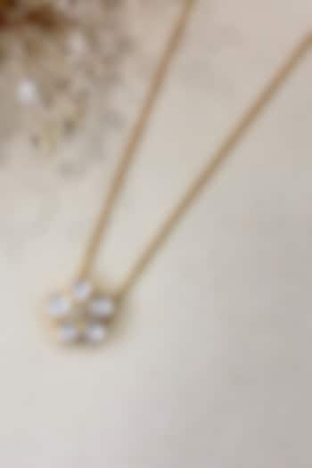 Gold Plated Moissanite Polki & Semi-Precious Stone Necklace In Sterling Silver by Zeeya Luxury Jewellery at Pernia's Pop Up Shop