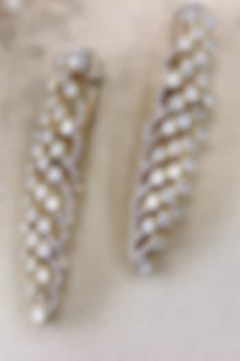 Gold Plated Moissanite Polki & Semi-Precious Stone Earrings In Sterling Silver by Zeeya Luxury Jewellery at Pernia's Pop Up Shop