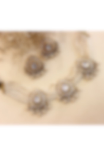 Gold Plated Moissanite Polki & Semi-Precious Stone Necklace Set In Sterling Silver by Zeeya Luxury Jewellery at Pernia's Pop Up Shop