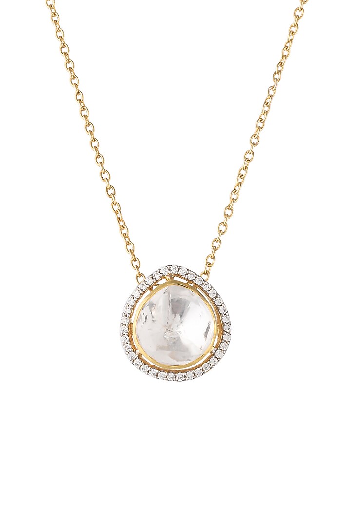 Gold Finish Semi-Precious Stone Necklace in Sterling Silver by Zeeya Luxury Jewellery at Pernia's Pop Up Shop