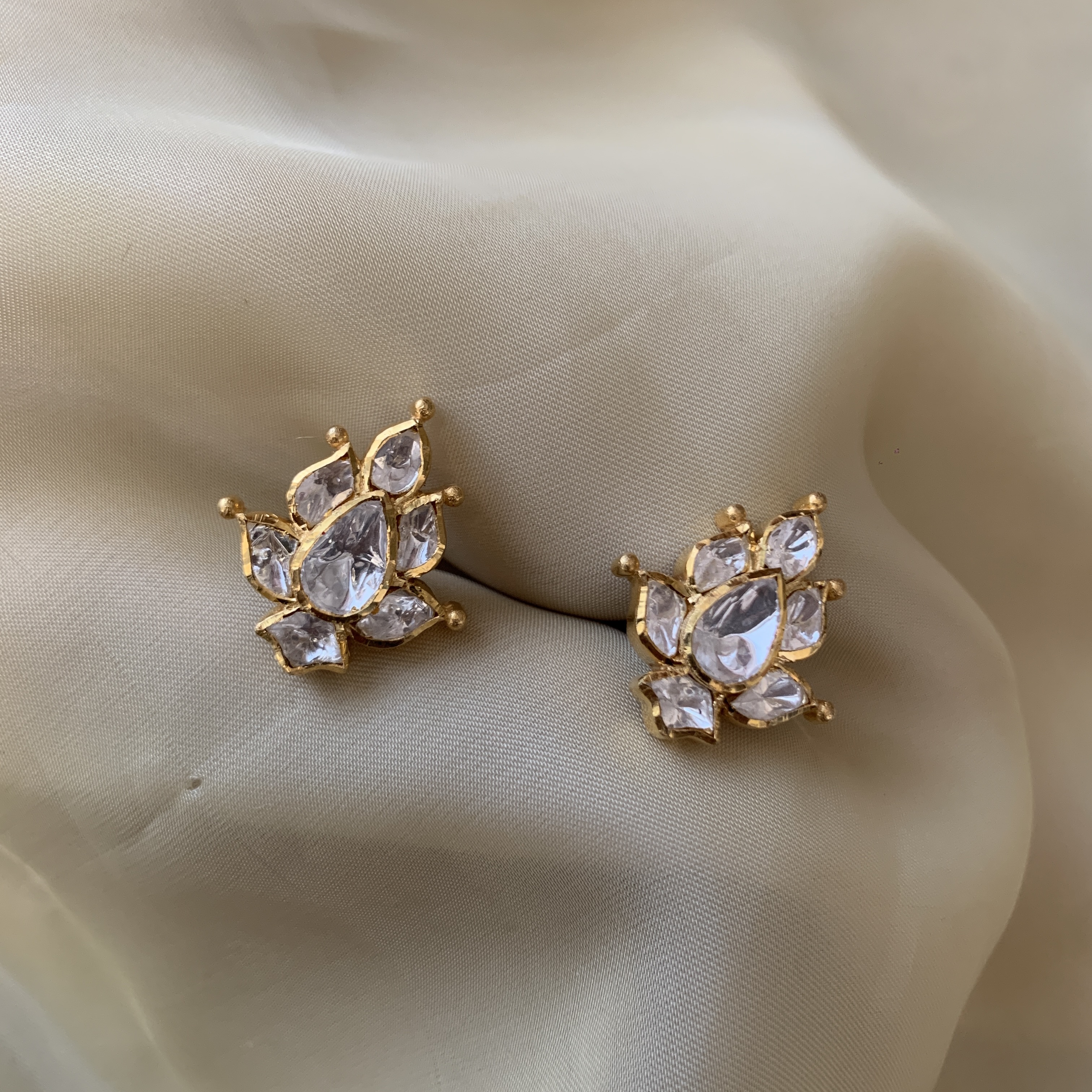 Bezel-Set Genuine Gemstone Stud Earrings in White, Yellow or Rose Gold