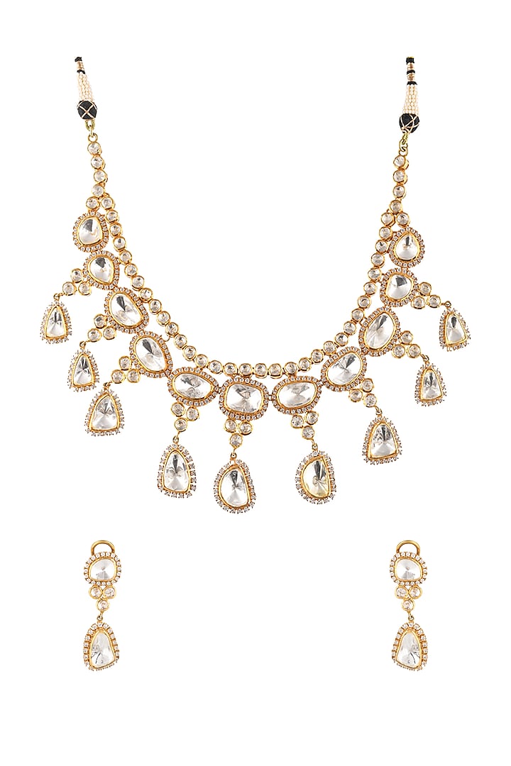 Gold Finish Necklace In Sterling Silver by Zeeya Luxury Jewellery