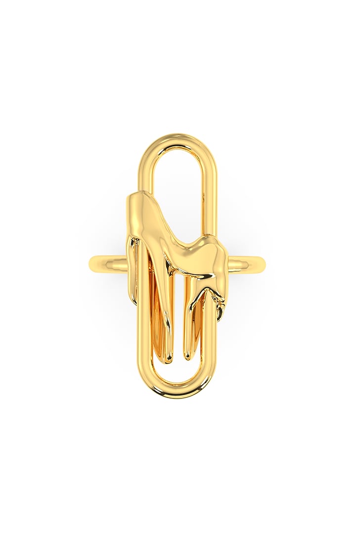 Gold Finish Mercury Elitia Ring In Sterling Silver by Zoharet at Pernia's Pop Up Shop