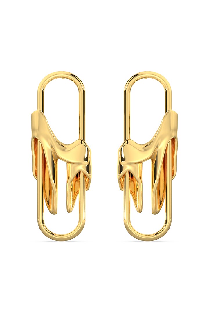 Gold Finish Mercury Elitia Stud Earrings In Sterling Silver by Zoharet at Pernia's Pop Up Shop