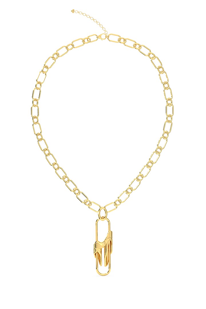 Gold Finish Mercury Elitia Necklace In Sterling Silver by Zoharet at Pernia's Pop Up Shop