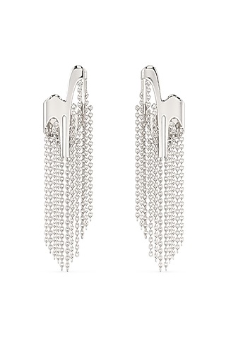 White Finish Mercury Clasique Statement Dangler Earrings In Sterling Silver by Zoharet