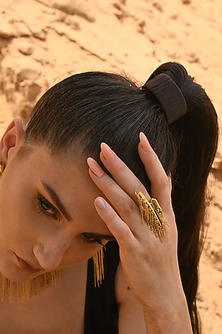 Gold Finish Mercury Classique Ring In Sterling Silver by Zoharet