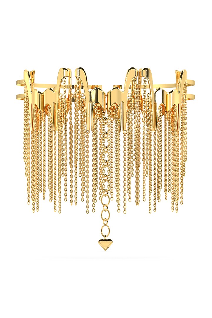 Gold Finish Mercury Classique Choker Necklace In Sterling Silver by Zoharet at Pernia's Pop Up Shop