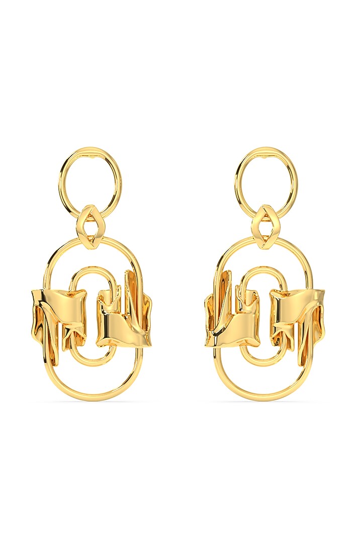 Gold Finish Mercury Valor Dangler Earrings In Sterling Silver by Zoharet at Pernia's Pop Up Shop