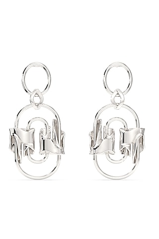 White Finish Mercury Valor Dangler Earrings In Sterling Silver by Zoharet