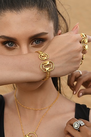 Gold Finish Mercury Valor Bracelet In Sterling Silver by Zoharet
