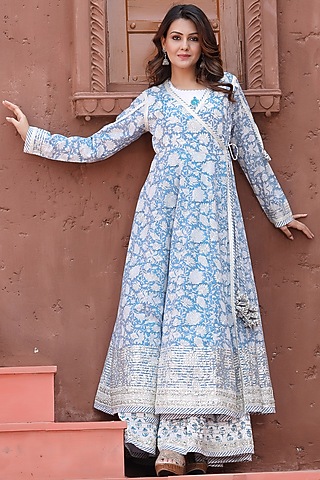 Blue Printed Kurta by Zolo Label