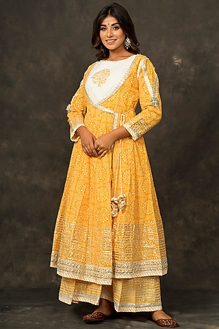 Yellow Printed Kurta by Zolo Label
