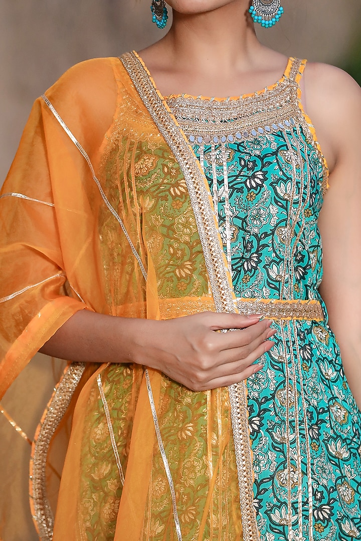 Multi-Colored Cotton Sharara Set by Zolo Label at Pernia's Pop Up Shop