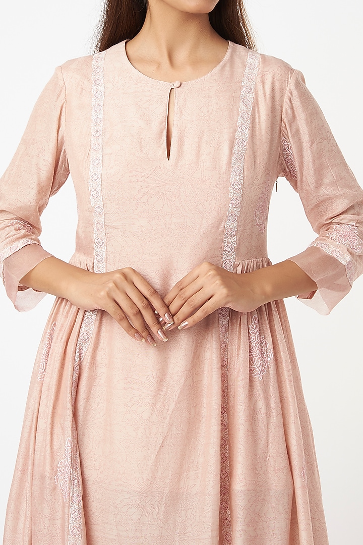 Beige Hand Block Printed Kurta Set by Zoon Tribe at Pernia's Pop Up Shop