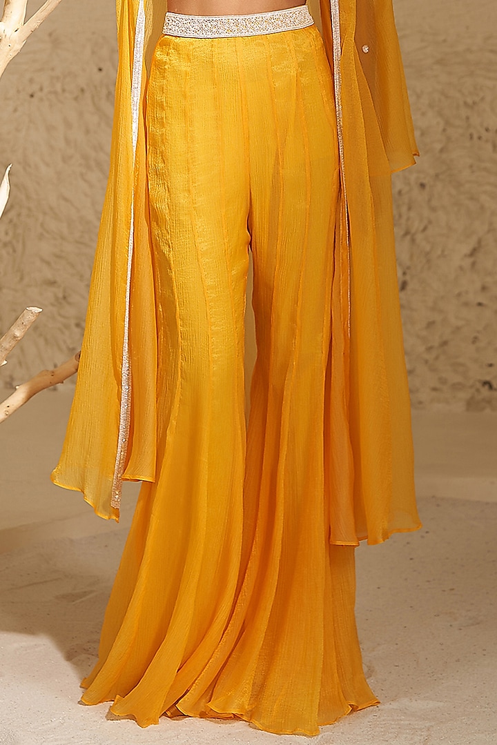Mustard Crush Organza Jacket Set by Zoon Tribe at Pernia's Pop Up Shop