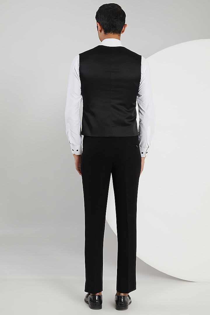 Teal Velvet Hand Embroidered Tuxedo Set by Zoop Men at Pernia's Pop Up Shop