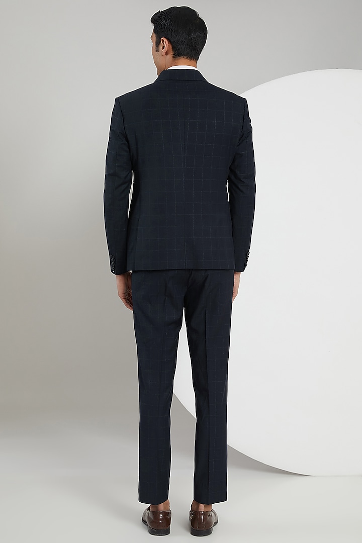 Blue Jacquard Suit Set by Zoop Men at Pernia's Pop Up Shop