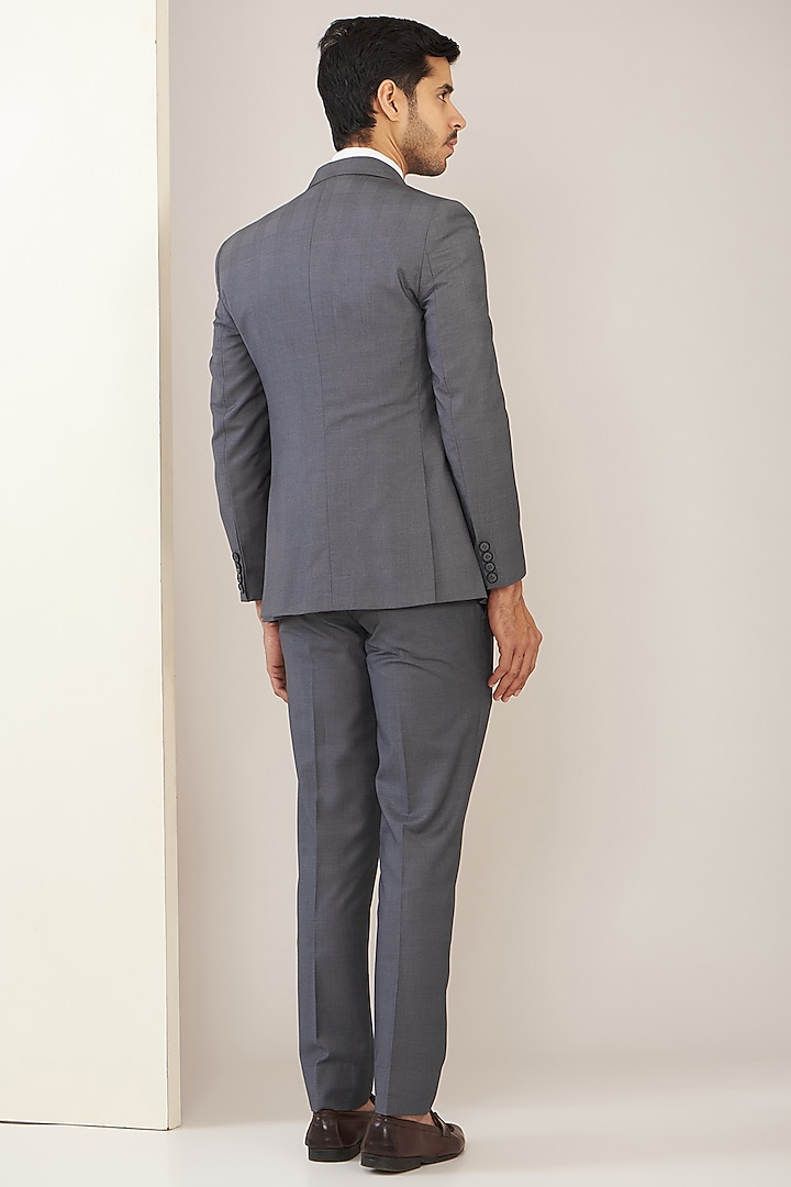 Grey Italian Poly Wool Blazer Set by Zoop Men at Pernia's Pop Up Shop