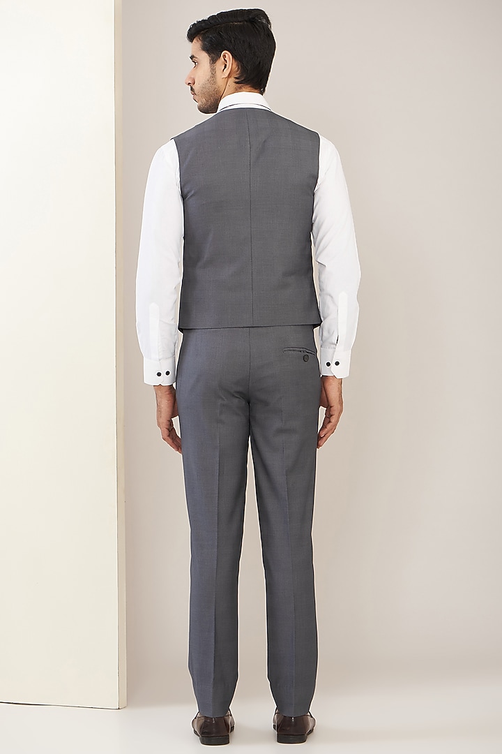Grey Italian Poly Wool Blazer Set by Zoop Men at Pernia's Pop Up Shop