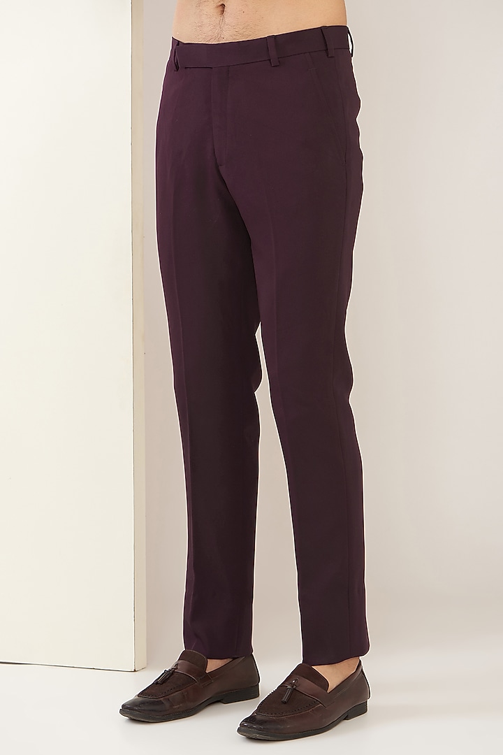 Wine Jacquard Printed Jodhpuri Set by Zoop Men at Pernia's Pop Up Shop