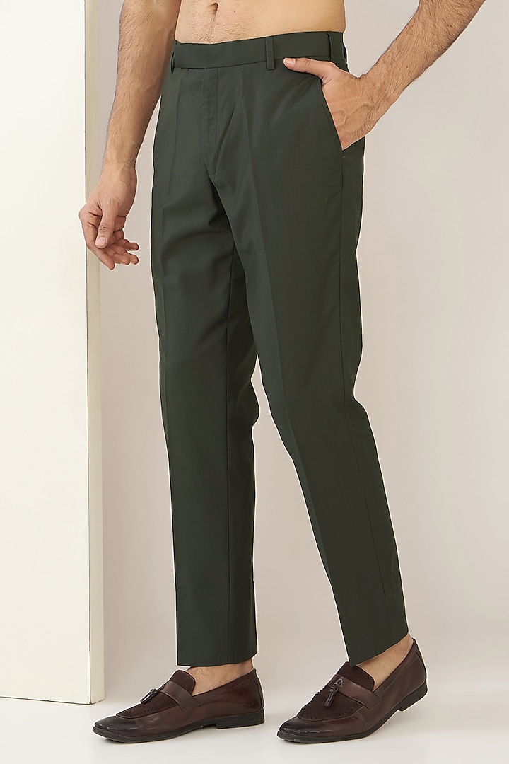Dark Green Jacquard Bandhgala Set by Zoop Men at Pernia's Pop Up Shop